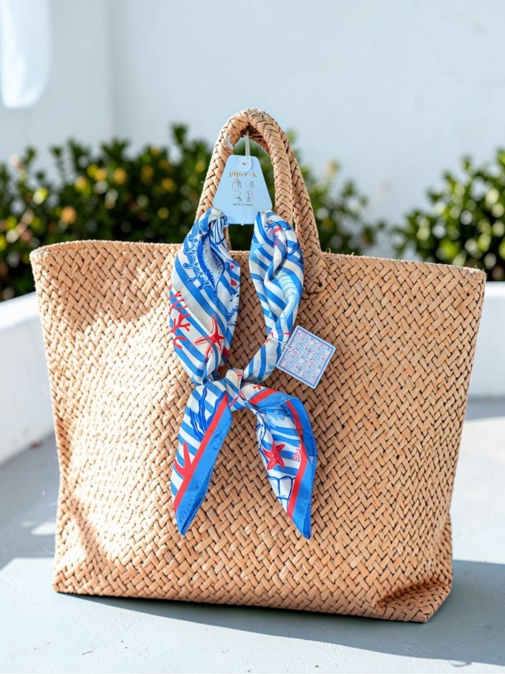PIPER K Bag Charm - Nautical Starfish Shell Ocean Coral Scarf